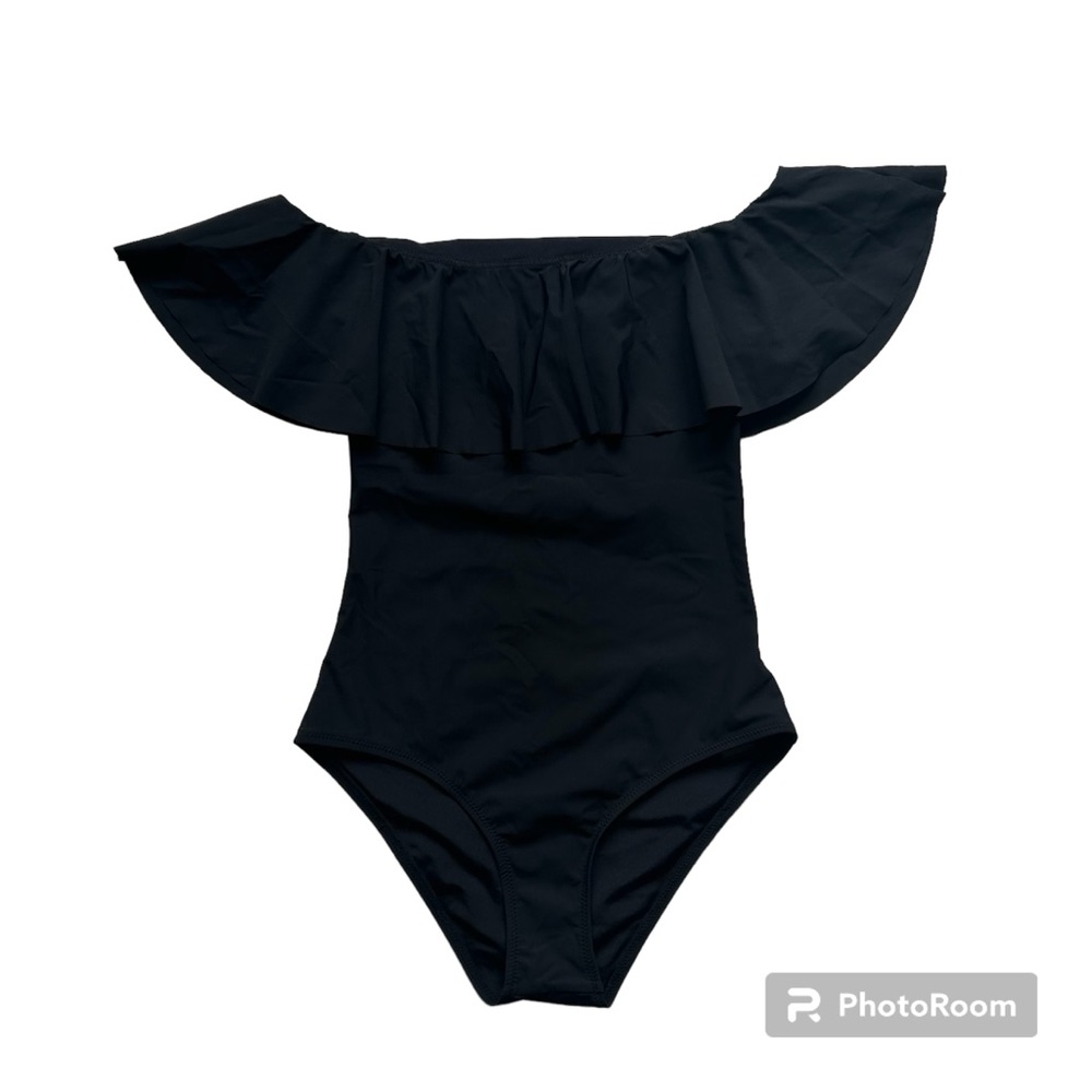 Ruffle Off Shoulder One Piece Swimsuit / Size 4
